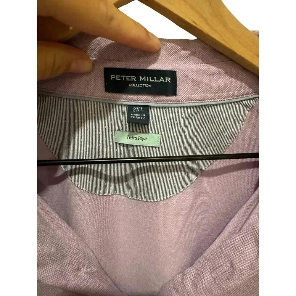 Peter Millar Purple Perfect Pique Polo Size‎ 2XL - Picture 3 of 5